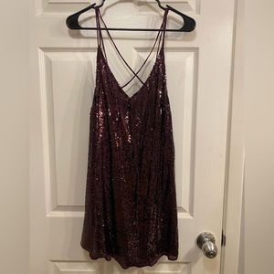Plum sequin Free People dress. Size S